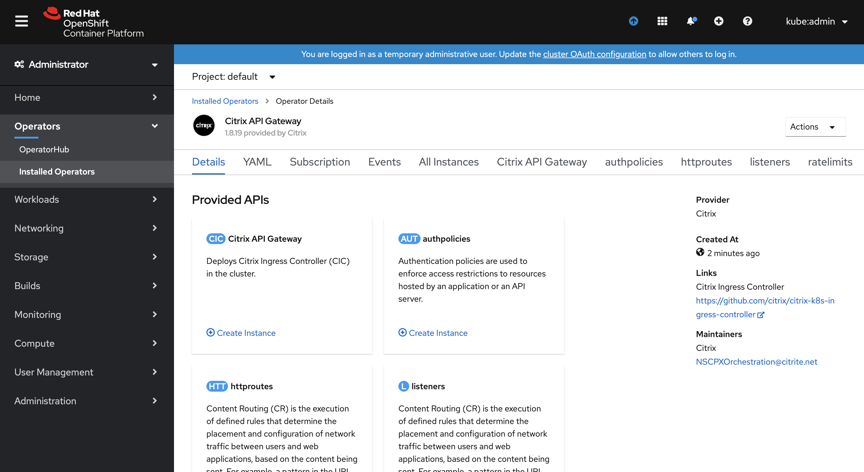 OpenShift Operator Install