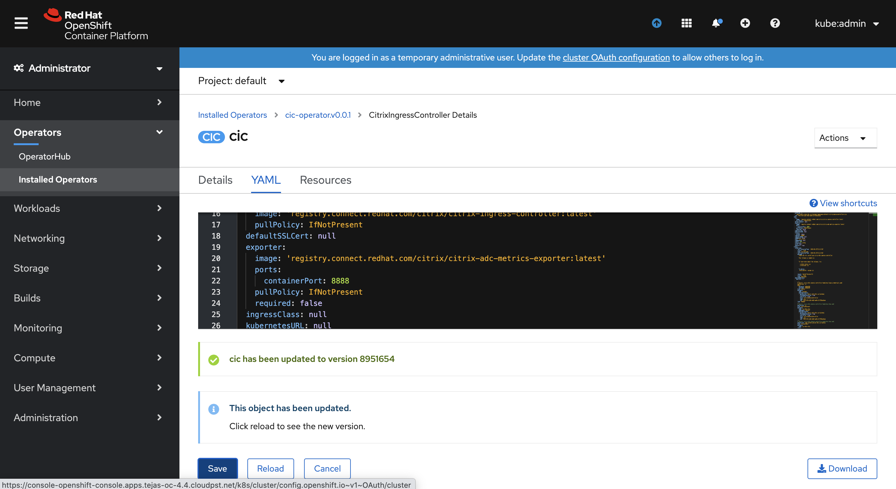 OpenShift Operator Install
