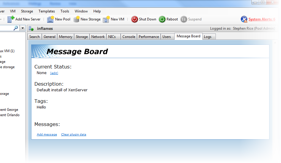 Message board example